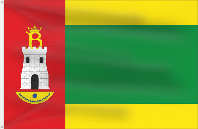 Bandera, con dos ojales metálicos y lado del asta reforzado: Bulbuente	Bulbuente, Zaragoza, Spain	Bulbuente, Zaragoza, España