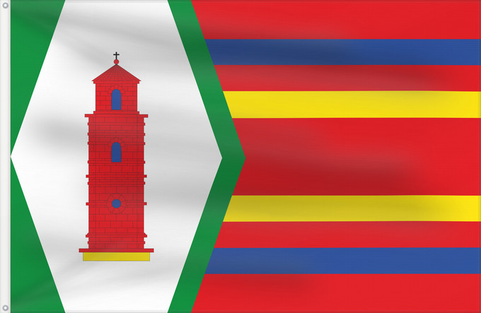 Bandera, con dos ojales metálicos y lado del asta reforzado: Campillo de Aragón	Campillo de Aragón-Zaragoza-Spain