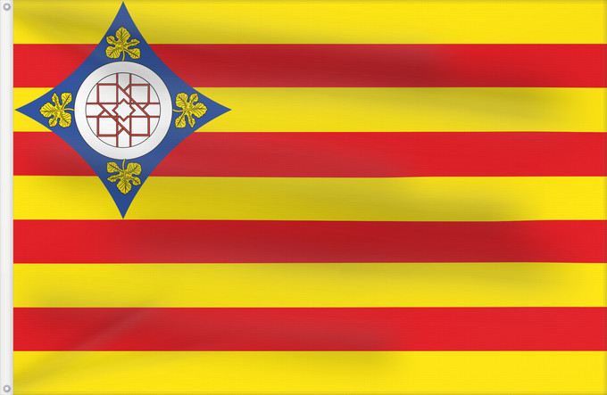 Bandera, con dos ojales metálicos y lado del asta reforzado: Campo de Cariñena