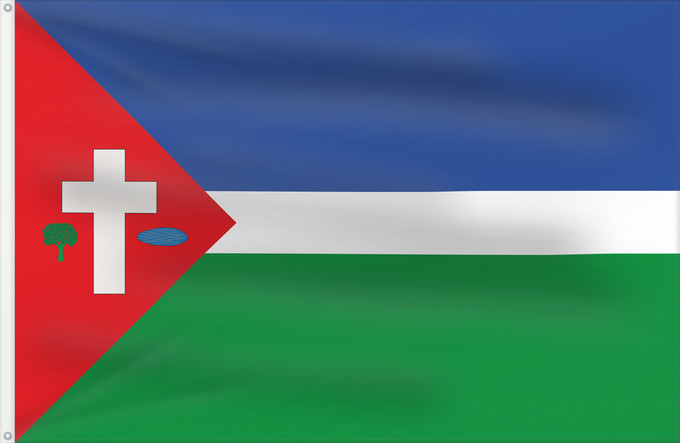 Bandera, con dos ojales metálicos y lado del asta reforzado: Capdesaso-Huesca	Capdesaso-Huesca-Spain