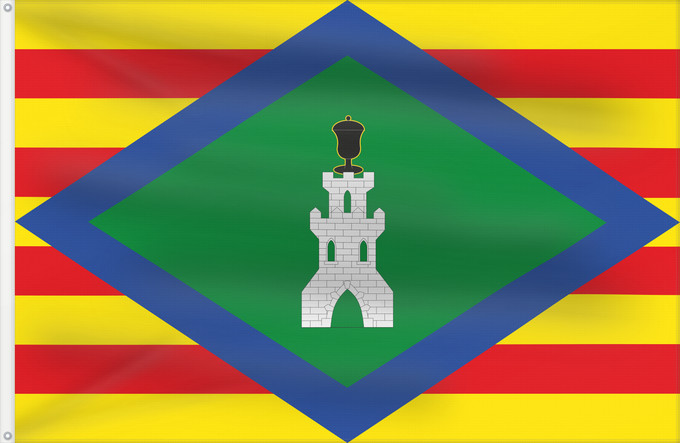 Bandera, con dos ojales metálicos y lado del asta reforzado: Castejón de Alarba Castejón de Alarba-Zaragoza-Spain Castejón de Alarba-Zaragoza