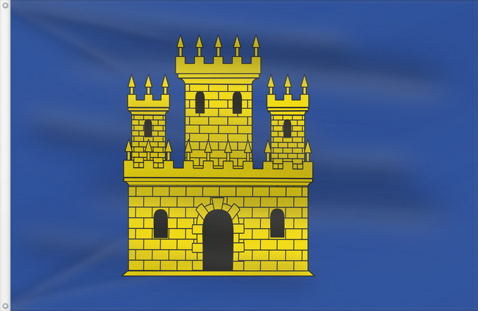 Bandera, con dos ojales metálicos y lado del asta reforzado: Castellet i la Gornal	Castellet i la Gornal, Barcelona, Spain