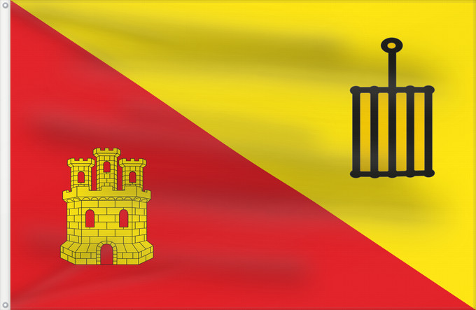 Bandera, con dos ojales metálicos y lado del asta reforzado: Castigaleu	Castigaleu-Huesca-Spain	Castigaleu-Huesca