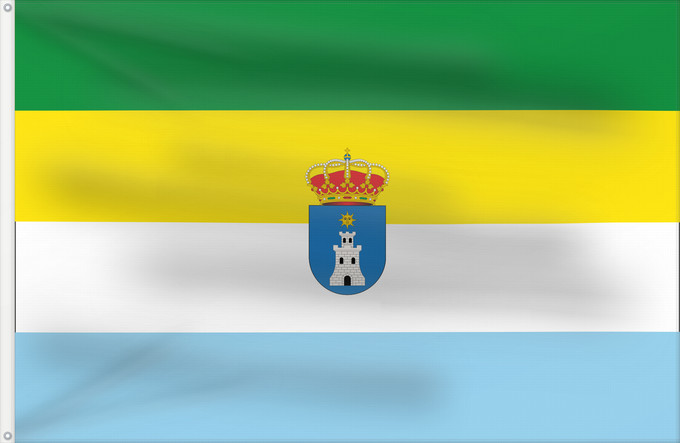 Bandera, con dos ojales metálicos y lado del asta reforzado: Cazalilla Jaén Cazalilla, Jaén, Spain Cazalilla, Jaén Cazalilla, Jaén, España