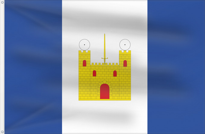 Bandera, con dos ojales metálicos y lado del asta reforzado: Codo Codo-Zaragoza-Spain Codo-Zaragoza