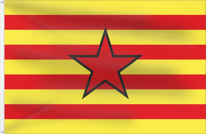 Bandera, con dos ojales metálicos y lado del asta reforzado: EstreladaAragonesa