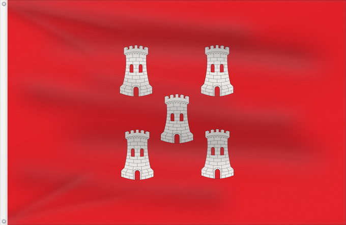 Bandera, con dos ojales metálicos y lado del asta reforzado: Fuentes de Ebro	Fuentes de Ebro, Zaragoza, España