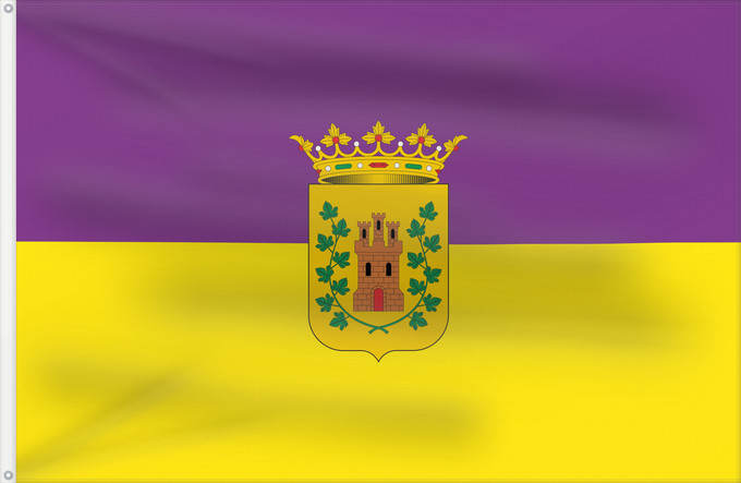 Bandera, con dos ojales metálicos y lado del asta reforzado: Jimena  Jaén	Jimena, Jaén, Spain	Jimena (Jaén)	Jimena, Jaén, España.