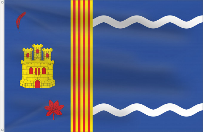 Bandera, con dos ojales metálicos y lado del asta reforzado: Almolda	La Almolda-Zaragoza-Spain	La Almolda	Almolda-Zaragoza