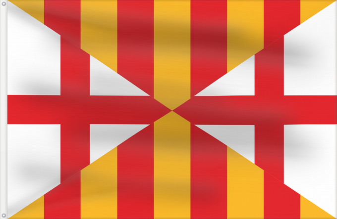 Bandera, con dos ojales metálicos y lado del asta reforzado: Cerdanya Cerdanya s Cerdagne