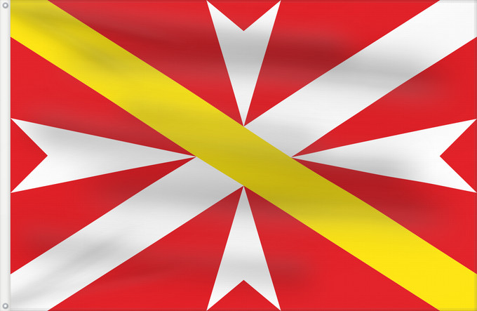 Bandera, con dos ojales metálicos y lado del asta reforzado: Portella It is easy to put a border around this flag image La Portella Apaisada Apaïsada