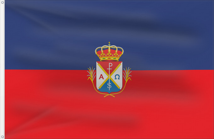 Bandera, con dos ojales metálicos y lado del asta reforzado: Puebla del Río Sevilla La Puebla del Río, Seville, Spain La Puebla del Río Puebla del Río, Sevilla, España.