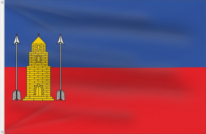 Bandera, con dos ojales metálicos y lado del asta reforzado: Labuerda	Labuerda-Huesca-Spain	Labuerda-Huesca