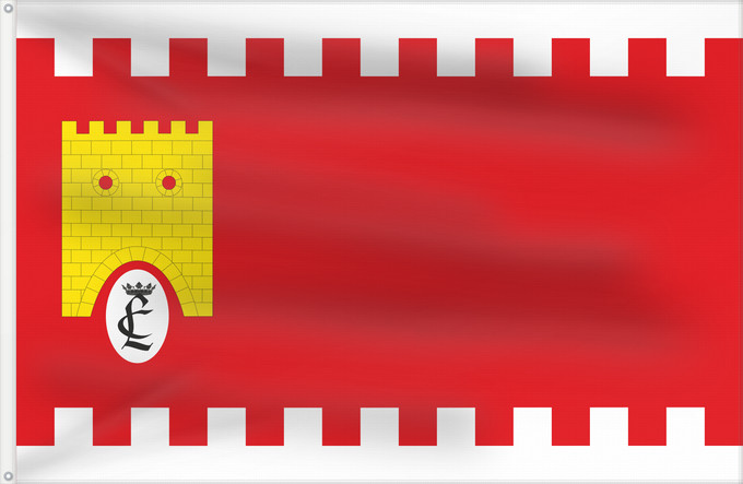 Bandera, con dos ojales metálicos y lado del asta reforzado: Langa del Castillo Langa del Castillo-Zaragoza-Spain Langa del Castillo-Zaragoza