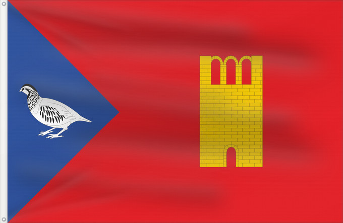 Bandera, con dos ojales metálicos y lado del asta reforzado: Laperdiguera	Laperdiguera-Huesca-Spain	Laperdiguera-Huesca
