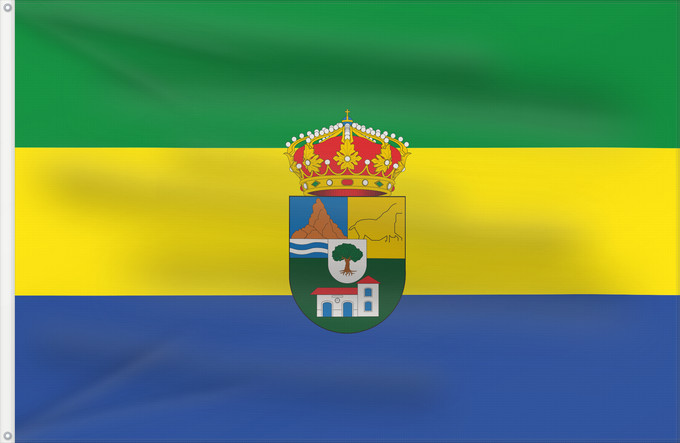 Bandera, con dos ojales metálicos y lado del asta reforzado: Tres Villas	Las Tres Villas	Municipio de Las Tres Villas en la Provincia de Almería  España