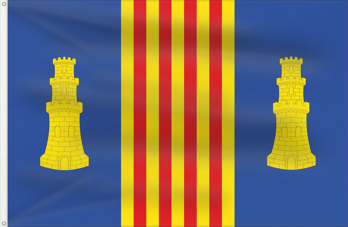 Bandera, con dos ojales metálicos y lado del asta reforzado: Magallón	Magallón-Zaragoza-Spain	Magallón-Zaragoza