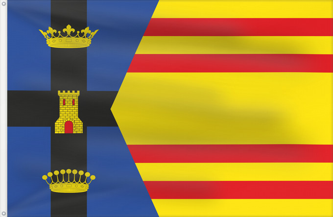 Bandera, con dos ojales metálicos y lado del asta reforzado: Malón	Malón-Zaragoza-Spain	Malón-Zaragoza