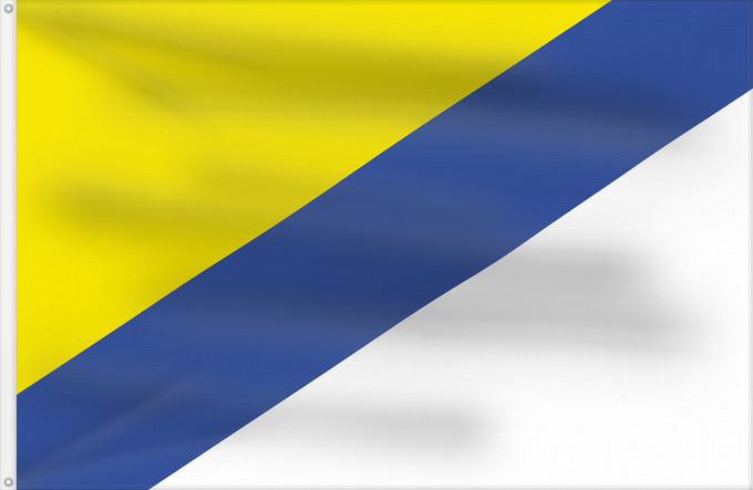 Bandera, con dos ojales metálicos y lado del asta reforzado: Monfarracinos