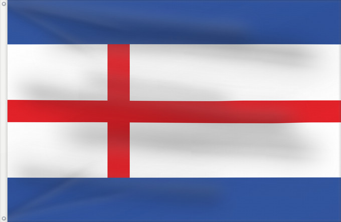 Bandera, con dos ojales metálicos y lado del asta reforzado: Moyuela	Moyuela  La bandera de Moyuela quedará formada por tres franjas horizontales