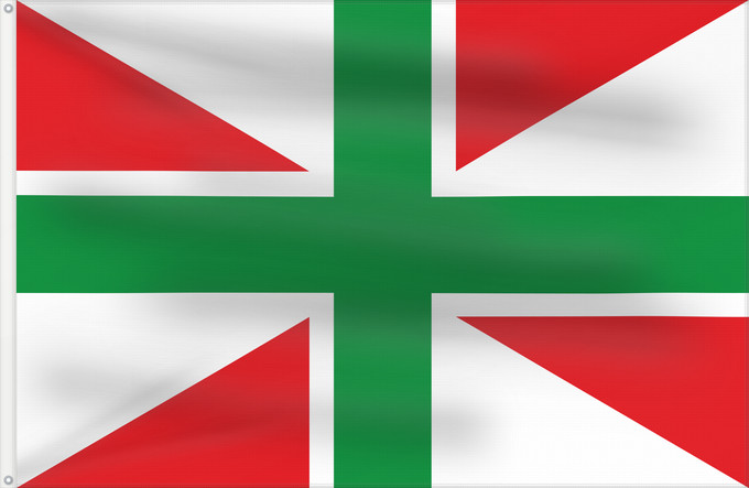Bandera, con dos ojales metálicos y lado del asta reforzado: Orozkoko udal ikurrina