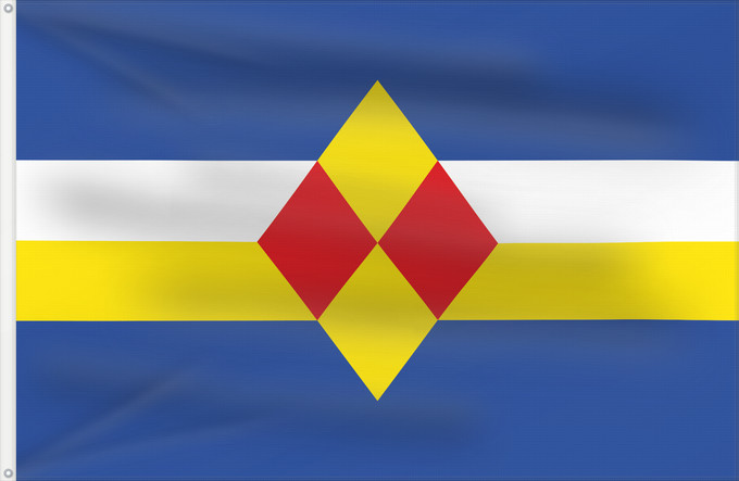 Bandera, con dos ojales metálicos y lado del asta reforzado: Sant Martí de Centelles Sant Martí de Centelles Bandera apaisada Sant Martí de Centelles Bandera apaïsada