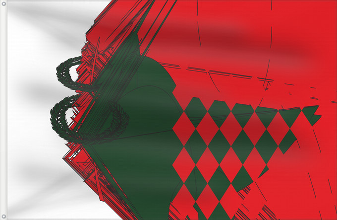 Bandera, con dos ojales metálicos y lado del asta reforzado: Sant Quirze Safaja	It is easy to put a border around this flag image	Apaisada	Apaïsada