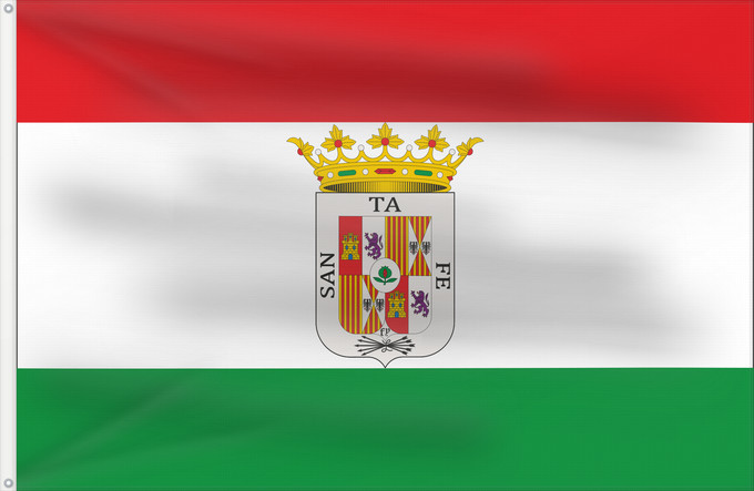 Bandera, con dos ojales metálicos y lado del asta reforzado: Santa Fe Granada Santa Fe, Granada, Spain Santa Fe, Grenade Santa Fe, Granada, España. Santa Fe, Granada