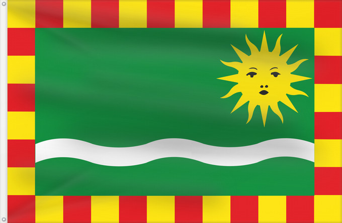 Bandera, con dos ojales metálicos y lado del asta reforzado: Segrià Representació de la bandera del Segrià