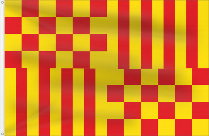 Bandera, con dos ojales metálicos y lado del asta reforzado: Tàrrega 1998-2008	Tàrrega  Lleida	Tàrrega (1998-2008)	Tàrrega  Lérida