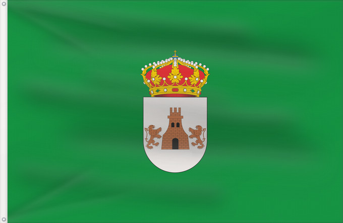Bandera, con dos ojales metálicos y lado del asta reforzado: Torrevelilla Escudo de Torrevelilla - Teruel - España La bandera tendrá la proporción 2/3, y será verde