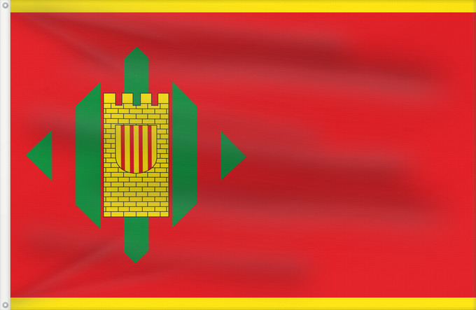 Bandera, con dos ojales metálicos y lado del asta reforzado: Torricó	Altorricón	Altorricón  Torricó