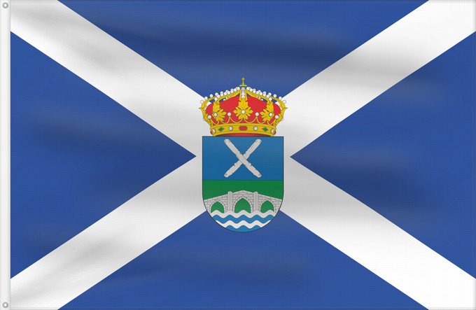 Bandera, con dos ojales metálicos y lado del asta reforzado: Vega de Espinareda	Vega de Espinareda  León