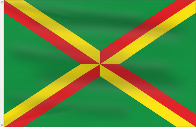 Flag, with two metal eyelets and reinforced hoist: Viladasens	Apaisada	Apaïsada de proporcions dos d alt per tres de llarg