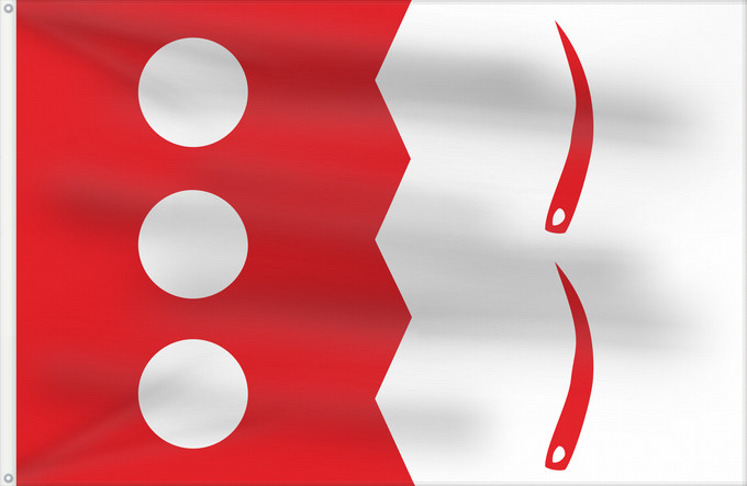 Bandera, con dos ojales metálicos y lado del asta reforzado: Villafranca de Córdoba	Villafranca de Córdoba, Spain	Villafranca de Córdoba  España  Rectangular vez y media más larga