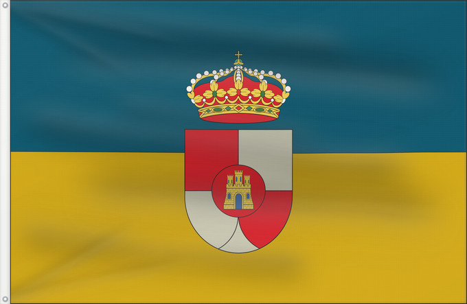 Bandera, con dos ojales metálicos y lado del asta reforzado: Villanueva de la Reina Villanueva de la Reina Jaén, Andalusia, Spain Villanueva de la Reina Jaén, Andalucía, España