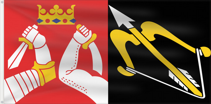 Flag, with two metal eyelets and reinforced hoist: Itä-Suomen lääni