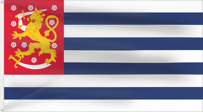 Flag, with two metal eyelets and reinforced hoist: Blue-White Striped Flag of Finland  unofficial	A historical yet unofficial striped flag of Finland from the early 20th century	Finlande à rayures bleu et blanc (non officiel)	Finlandia a rayas azul y blanco (no oficial)	Finnland blau-weiß gestreift (inoff