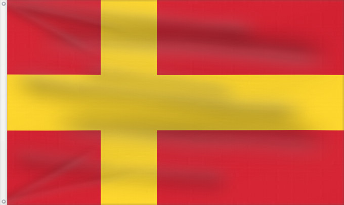 Bandera, con dos ojales metálicos y lado del asta reforzado: Swedish-speaking Finns	An unofficial flag of the Swedish-speaking minority of Finns