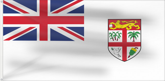 Flag, with two metal eyelets and reinforced hoist: Naval Ensign of Fiji