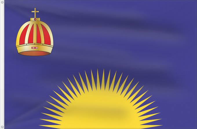 Bandera, con dos ojales metálicos y lado del asta reforzado: United Tribes of Fiji 1867-1869	United Tribes of Fiji  1867-1869	Tribus unies des Fidji (1867-1869)	Tribus Unidas de Fiyi (1867-1869)	Vereinigte Stämme von Fidschi (1867-1869)	Tribù Unite delle Fiji (1867-1869)