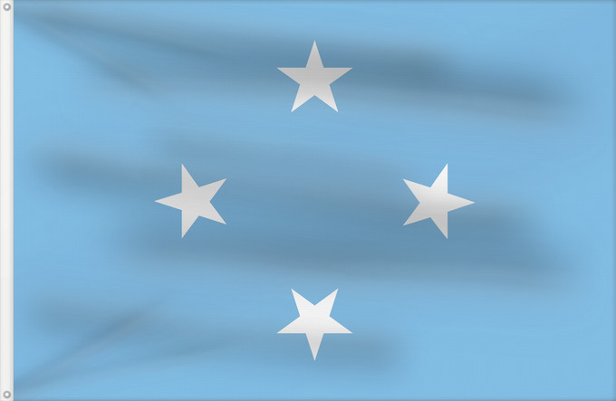 Bandera, con dos ojales metálicos y lado del asta reforzado: Federated States of Micronesia	Micronesia	Micronésie	Mikronesien