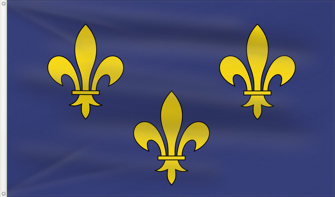 Flagge, mit zwei Metallösen und verstärktem Besatzband: Île-de-France	Unofficial	Non-officiel de la région Île-de-France en France	이 것은 일드프랑스의 깃발입니다