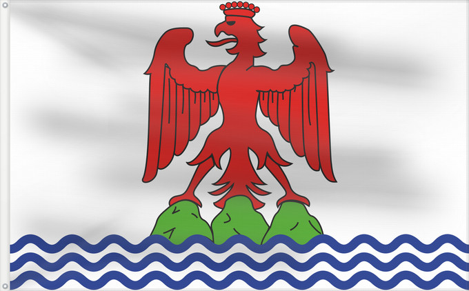 Flag, with two metal eyelets and reinforced hoist: County of Nice County of Nice in France Comté de Nice en France Condado de Niza Grafschaft Nizza Contea di Nizza