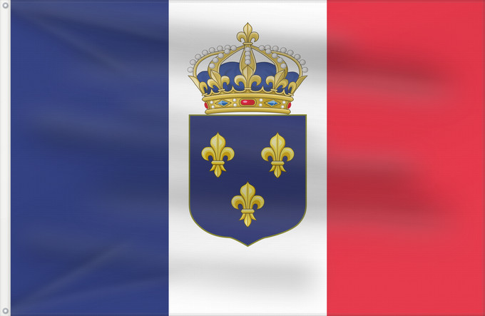 Flag, with two metal eyelets and reinforced hoist: Constitutional Royal France A proposed flag of France