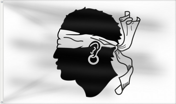 Flag, with two metal eyelets and reinforced hoist: Corsica  before 1755	Corsica before 1755	Corse avant 1755	Córcega (antes de 1755)	Korsika	Corsica	Korsyki	Couleu de la Corse	Vu Korsika	Banniel Korsika	Corsicae	Corsega