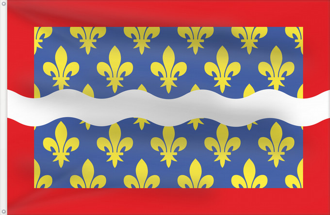 Bandera, con dos ojales metálicos y lado del asta reforzado: Fr département Cher	Cher	Département du Cher	Banniel departamant ar Cher