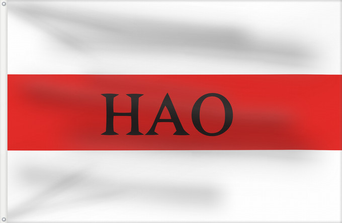 Flag, with two metal eyelets and reinforced hoist: Hao
