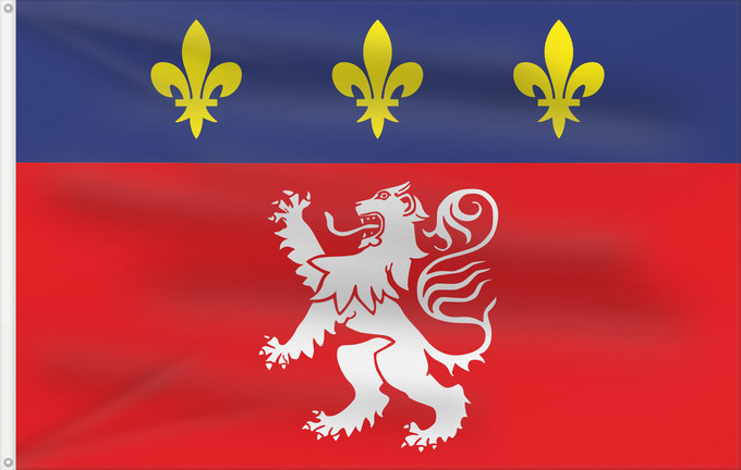 Flag, with two metal eyelets and reinforced hoist: Lyonnais French province of Lyonnais Lionese Lionés