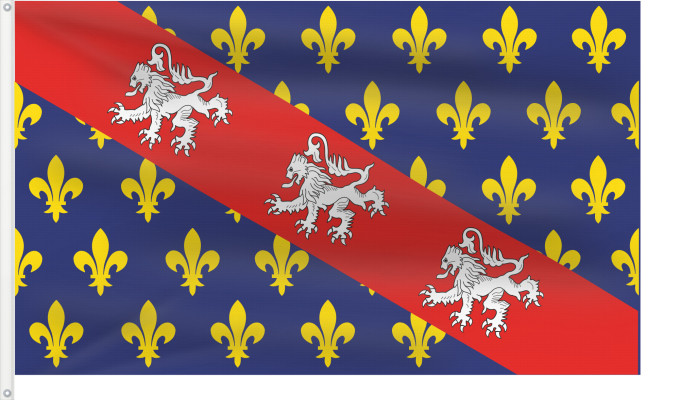 Drapeau, avec deux œillets métalliques et guindant renforcé : Marche  province	Region Rhône-Alpes in France	Région Rhône-Alpes en France